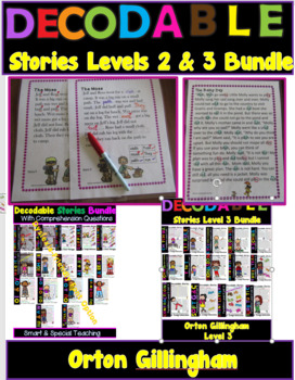 Preview of Orton Gillingham Decodable Texts Bundle Levels  2, & 3 (RTI/ Dyslexia)