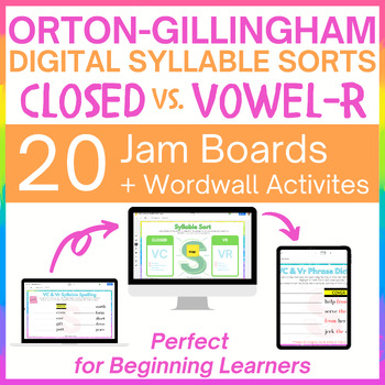 Preview of Orton-Gillingham Digital Syllable Sorts - Closed vs. Vowel-r