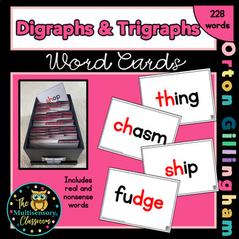 Preview of Orton-Gillingham Word Cards: Digraphs (and Trigraphs)