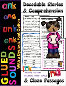Preview of nk & ng Reading Passages & Comprehension Distance Learning Google Dyslexia RTI