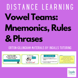 Orton-Gillingham Distance Learning: Vowel Teams-Mnemonics,