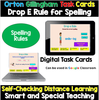 Preview of Orton Gillingham Drop e Spelling Rule Suffixes Google Slides Distance Learning