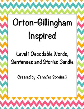 Preview of Orton Gillingham Inspired Level 1 Words, Sentences and Stories Bundle