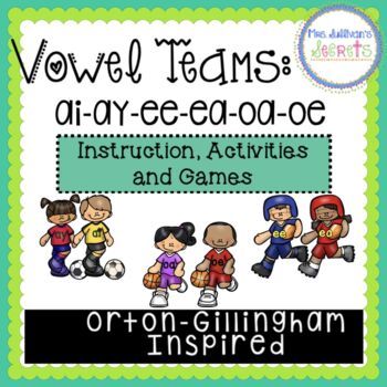 Preview of Vowel Teams Bundle (ai, ay, ee, ea, oa, oe) - Print & Digital (Google Slides)