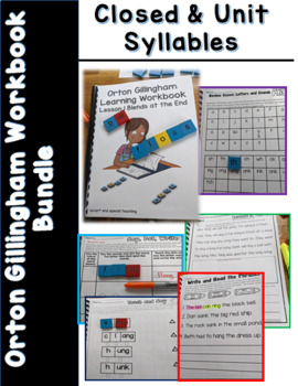 Preview of Orton Gillingham Intervention Homeschool Dyslexia Closed & Unit Syllables