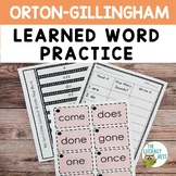Orton-Gillingham Learned Words: Multisensory Practice