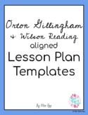 Orton-Gillingham Lesson Plan Templates
