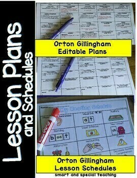 Preview of Orton Gillingham Lesson Plan Templates and Schedules (Editable PDFs )