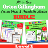 Orton Gillingham Lesson Plans, Templates, & Decodable Stories LEVEL 1 BUNDLE