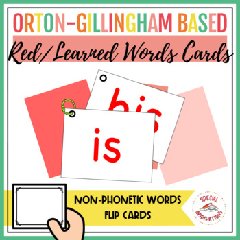 Preview of Orton-Gillingham Set 1 and 2 Red Words Flip Cards