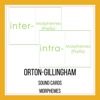 Preview of Orton-Gillingham Morpheme Cards Printable