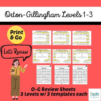 Preview of Orton-Gillingham NO PREP Review Activities: Levels 1-3 - Science of Reading