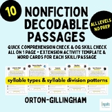 Nonfiction Decodable Passages - Syllables- Science of Read