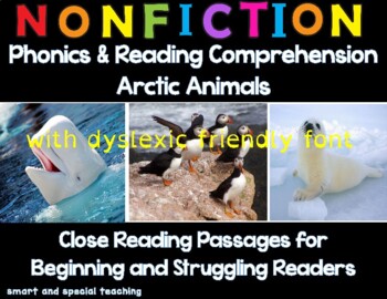 Preview of Orton Gillingham Nonfiction Informational Reading Arctic Animals