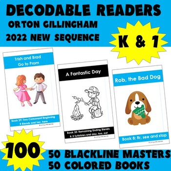 Preview of Orton Gillingham OG NEW Sequence Decodable Readers K and 1st Books 100 Books