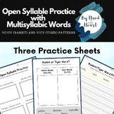 Orton Gillingham Open Syllable Practice- Multisyllabic Words