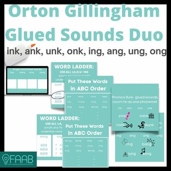 Preview of Orton Gillingham Phonics, Glued Sounds-nk/ng- Older Learners, Independent Work