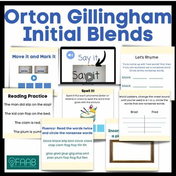 Preview of Orton Gillingham/Phonics Initial Blends Bundle- T, R, S blends + 3 letter blends