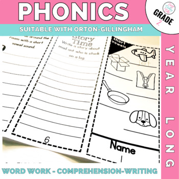 Preview of Orton-Gillingham Phonics Pamphlets Year Long Bundle 2nd grade