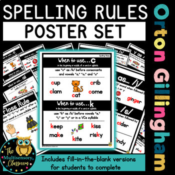 Preview of Orton Gillingham: Phonics Spelling Rules and Generalizations Posters