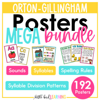 Preview of Orton-Gillingham Posters MEGA Bundle | Structured Literacy Anchor Charts