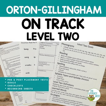 Preview of Orton-Gillingham Assessment Pre and Post Tests Leveled Placement LEVEL TWO