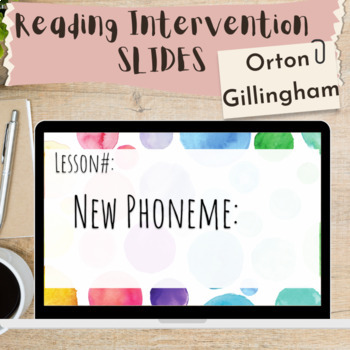 Preview of Orton Gillingham Reading Intervention Lesson Google Slide Template/e-learning