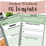 Orton Gillingham Reading Intervention Student Workbook Tem