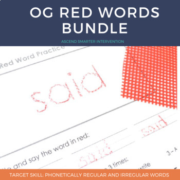 Preview of Orton Gillingham Red Word Bundle - Distance Learning Friendly
