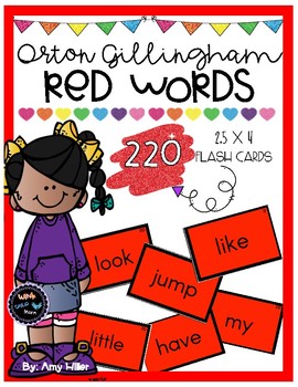 Preview of Orton Gillingham Red Words [Flash Cards]