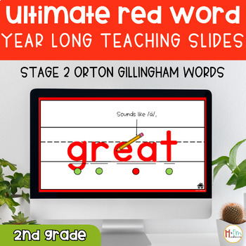Preview of Red Word Practice Orton Gillingham│Stage 2│High Frequency Words Slides│Phonics