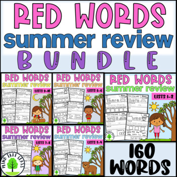 Preview of Orton-Gillingham Red Words Worksheets Lists 1-10 | Summer Review BUNDLE