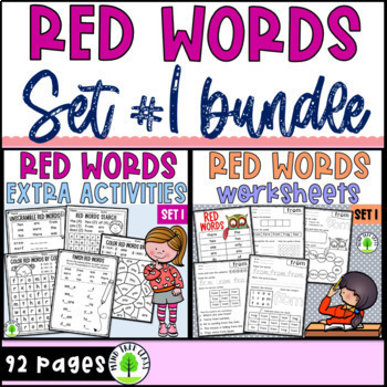 Preview of Orton-Gillingham Red Words Worksheets and Activities List #1 BUNDLE