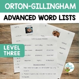 ADVANCED Word Lists & Sentences | Orton Gillingham Multise
