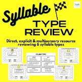 Orton-Gillingham - 6 Syllable Types - REVIEW Activities - 