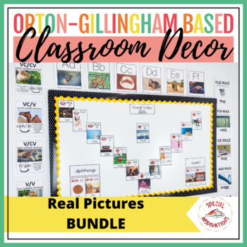 Preview of Orton-Gillingham  Science of Reading Real Images Classroom Decor Bundle