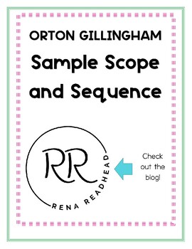 Preview of Orton Gillingham Scope and Sequence *Free*