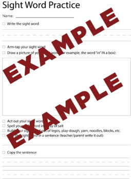 Preview of Orton-Gillingham Sight Word Practice Worksheet