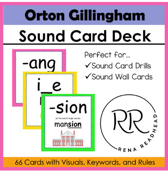 Preview of Orton Gillingham Sound Card Deck with Visuals, Keywords, and Rules