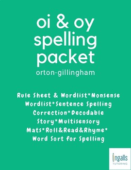 Preview of Orton-Gillingham Spelling Generalization: OI & OY Packet