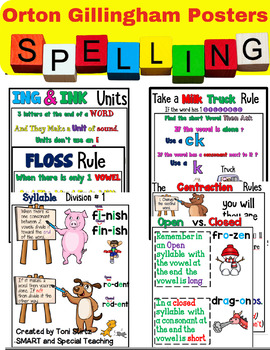 Preview of Orton Gillingham Spelling Rule Posters Bundle