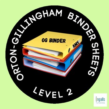 Preview of Orton-Gillingham Student Binder Contents: LEVEL 2