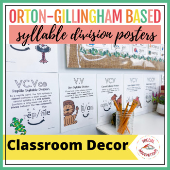 Preview of Orton-Gillingham Syllable Division Posters (Color)