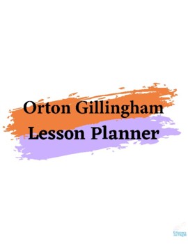Preview of Orton Gillingham Teacher Lesson Planner 1