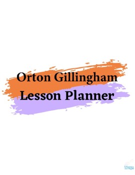 Preview of Orton Gillingham Teacher Lesson Planner 2
