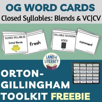 Preview of Orton-Gillingham Toolkit Freebie: Word Flash Cards for Closed Syllables