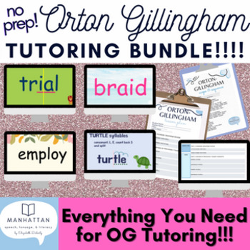 Preview of Orton Gillingham Tutoring BUNDLE Lesson Plans, Materials, Checklists & more!