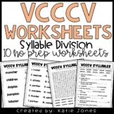 Orton Gillingham VCCCV Syllable Division Worksheets