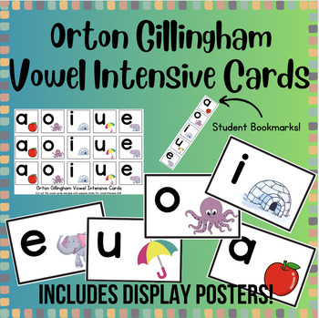 Preview of Orton Gillingham Vowel Intensive Cards with Posters