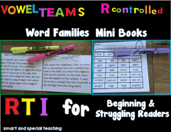 Preview of Orton Gillingham Vowel Teams Word Families Readers Bundle (RTI & Dyslexia)